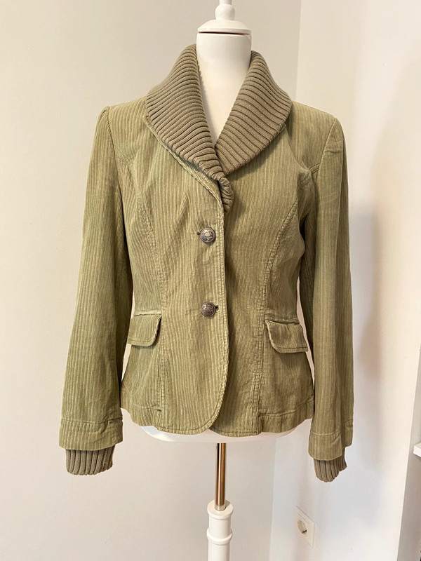 Vintage Y2K Cordjacke Größe 40 mit Wollkragen