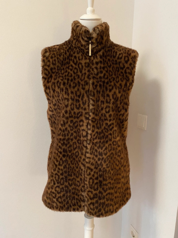 MCM Faux Fur Leopard Print Vest
