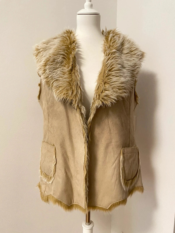 Vintage Y2K Kunstpelz Weste Gilet von Michele Boyard XL/42
