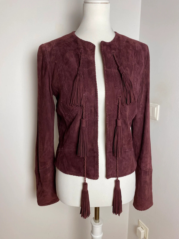 Marc Cain Wildlederjacke Burgunderrot Western Style