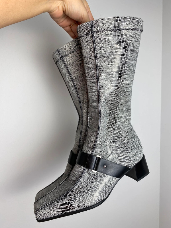 Gabor Vintage Stiefel mit Animal-Print, Kniehoch, Größe 36