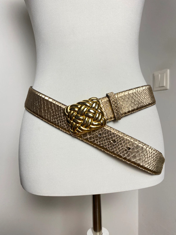 Vintage Leder Gürtel mit Goldfarbener Schnalle