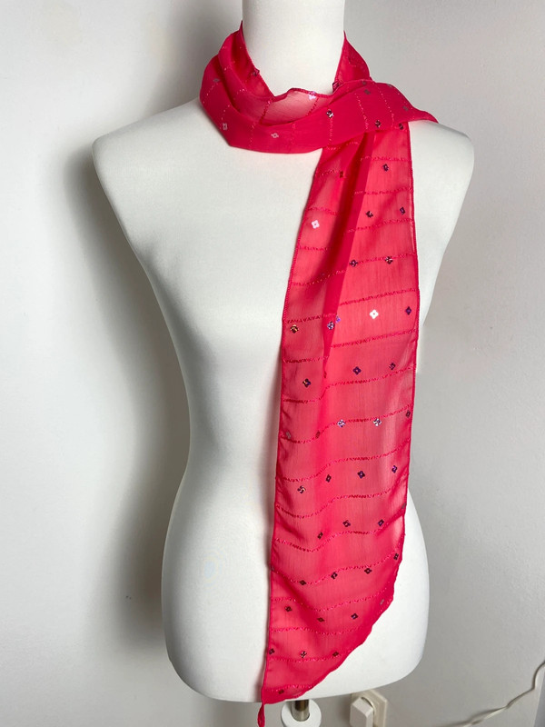 Vintage Y2K Stil Pailletten-Schal mit Glitzer
