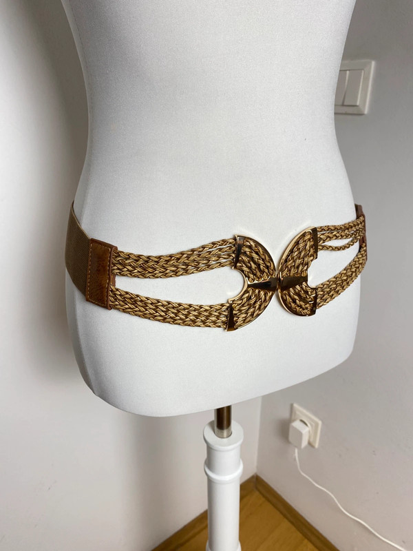 Vintage Stil Elastischer Gürtels mit Goldfarbenem Schnallenverschluss