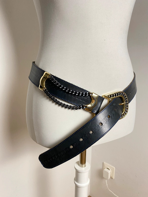 Vintage Love Y2K Stil Ketten Gürtel mit Großem Schnalle und Verstellbarer Passform