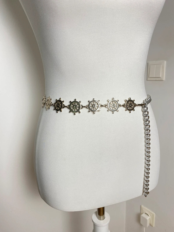 Vintage Chainengürtel mit Schraubenrad-Design