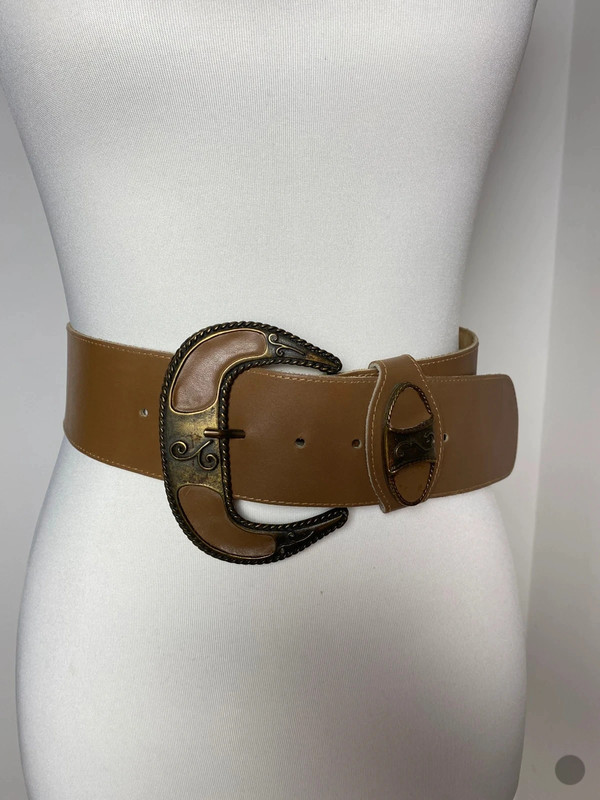 Vintage Ledergürtel mit großer Schnalle