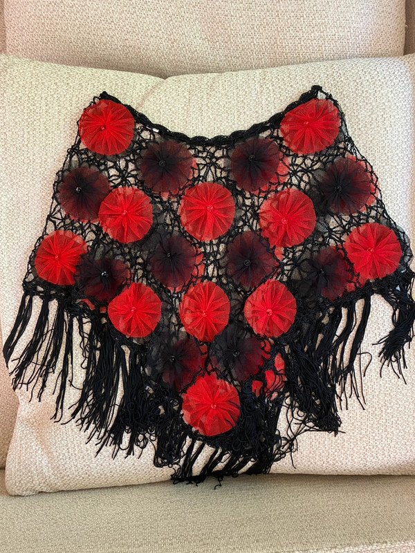 Top Rock Blouse for Layering with Transparent Lace and Floral Embellishments