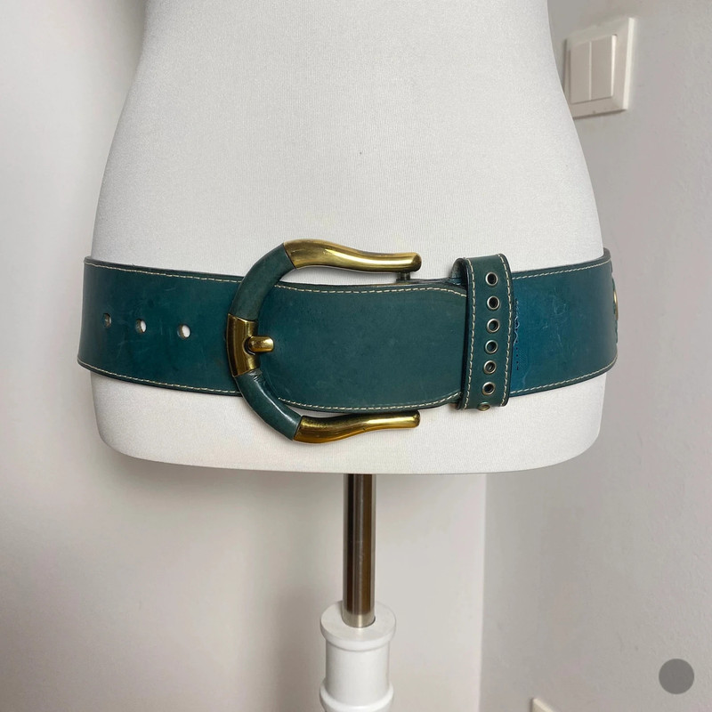 Vintage Ledergürtel mit Großer Westernschnalle, Verstellbar, Markenname Vintage Love