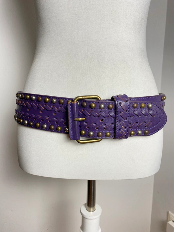 Vintage Style Ledergürtel mit Nieten, breiter Gürtel von Hallhuber