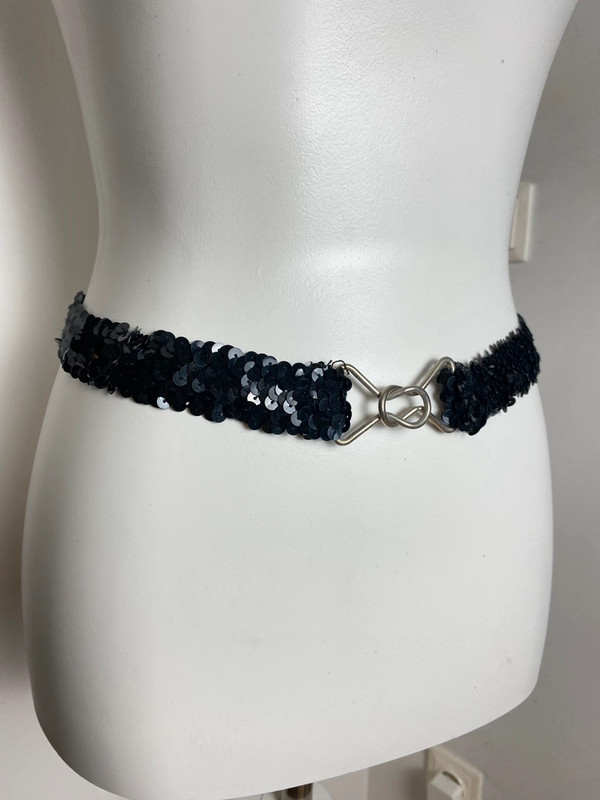 Pailletten-Gummibund Gürtel im Y2K-Stil mit glänzender Optik