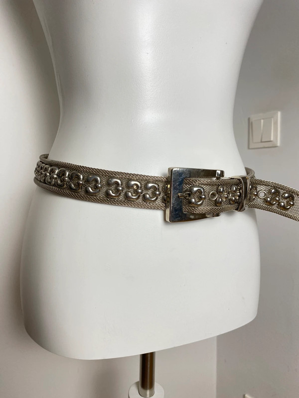 Vintage Metallgürtel von Vintage Love mit Metallnägeln, Größe 85