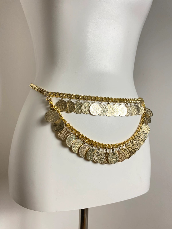 Vintage Style Coin Chain Belt with Pendant Charm by Vintage Love