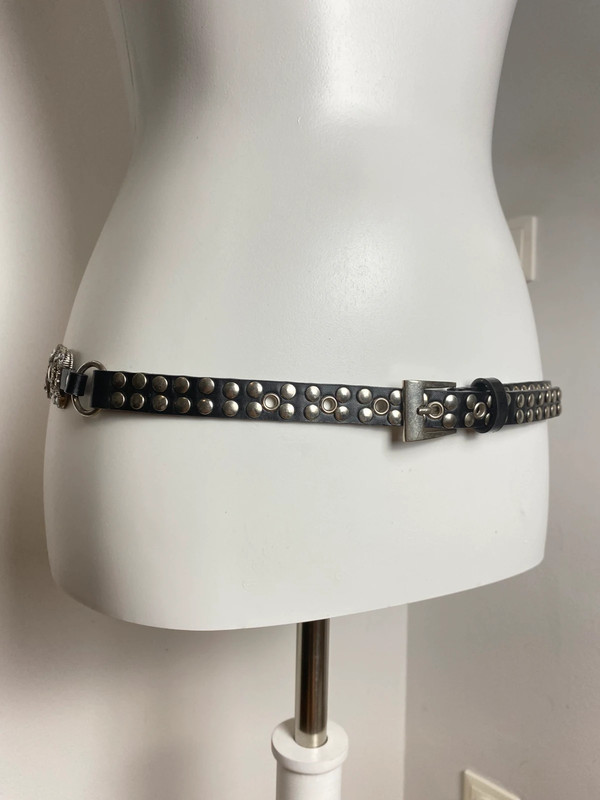 Vintage Love Y2K Stil Gürtel mit Nieten und Strasssteinen, Größenverstellbar 85/90