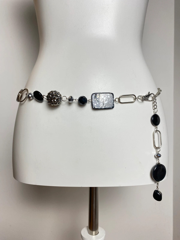 Y2K Stil Kettengürtel mit Perlen und Beads