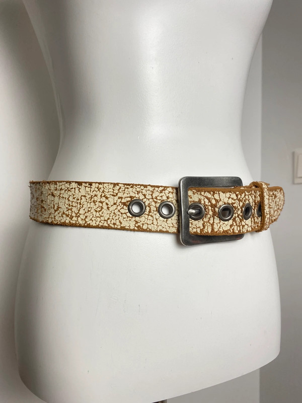 Vintage Y2K Leder Gürtel mit Crackle-Optik