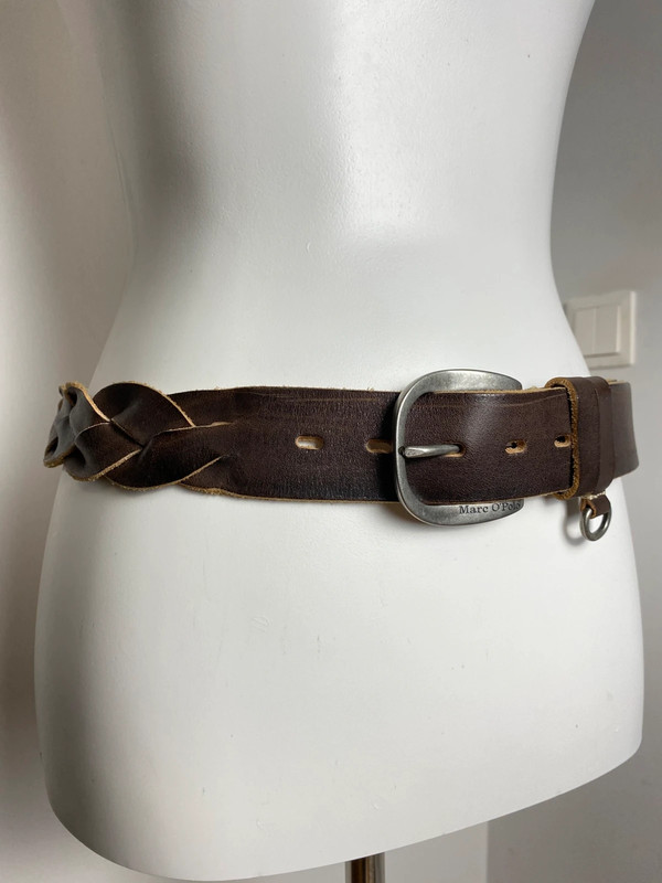 Marc O'Polo Ledergürtel mit Flechtdesign, Country-Stil, 85 cm