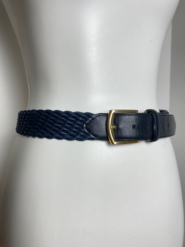 Bogner Flechtgürtel aus Leder mit goldener Schnalle, Größe 75