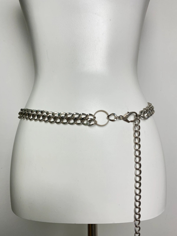 Vintage Y2K Stil Silber Kettengürtel für Taille