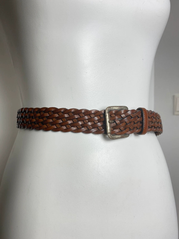 Vintage Flechtgürtel aus Leder im Country-Style Boho Größe 70