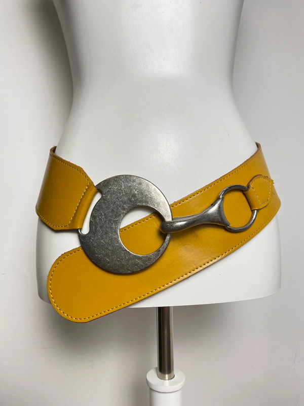 Y2K Stil breit Leder Gürtel mit Metall-Schnalle und Clipverschluss