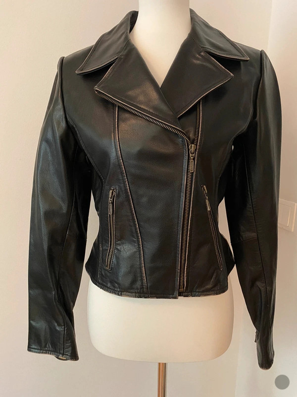 Gipsy Lederbikerjacke Damen Motorradstil Schwarz Größe S