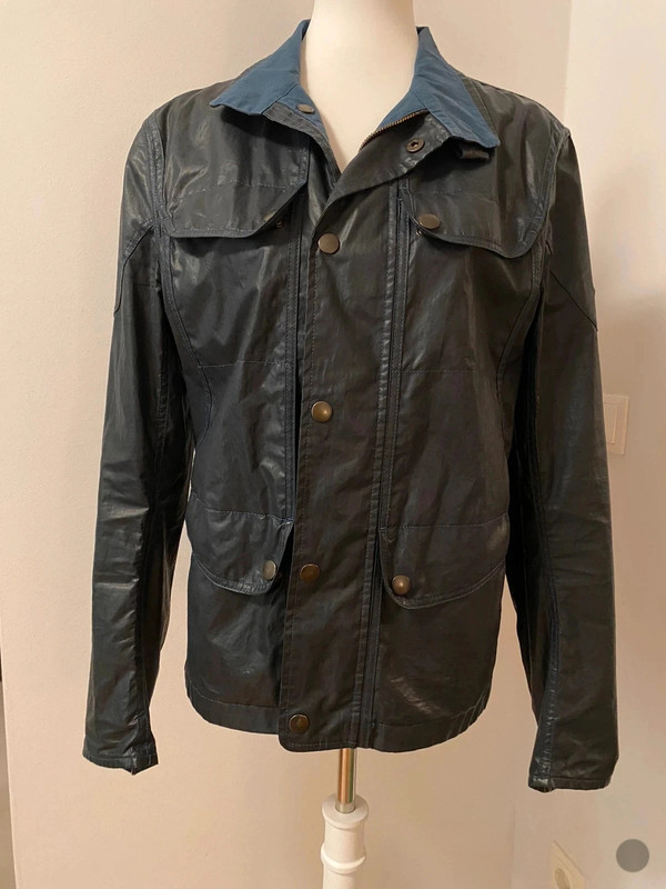 Matchless London Herren Lederjacke mit Druckknöpfen und Brusttaschen