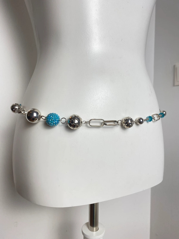 Vintage Love Y2K-Stil Kettengürtel mit Perlen und Metall