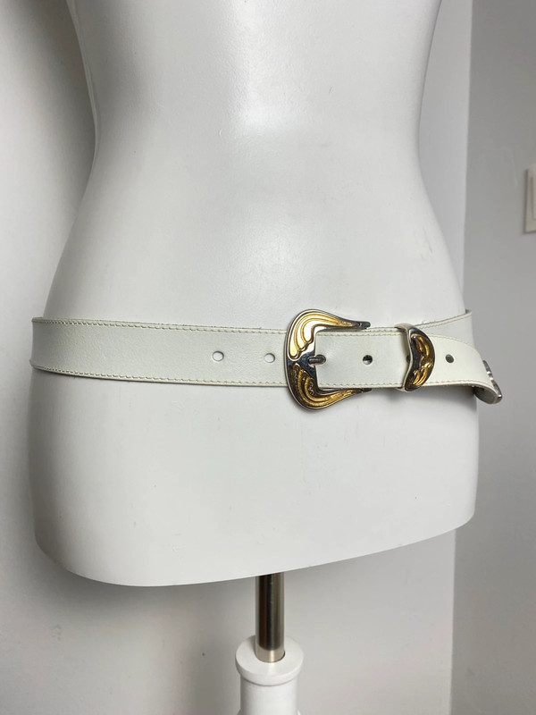 Vintage Leder Gürtel mit Metall-Schnalle von Vintage Love