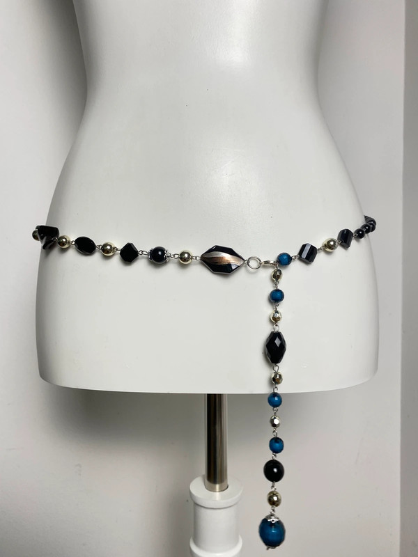 Vintage Love Y2K Stil Kettengürtel mit Perlen und Beads