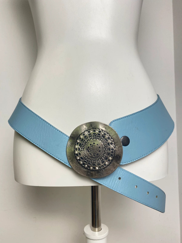 Vintage breiter asymmetric Gürtel mit großes Strassschnalle von Vintage Love