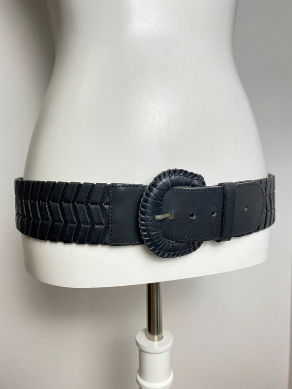 GAP Breiter Ledergürtel in Schwarz mit Strukturierte Schnalle