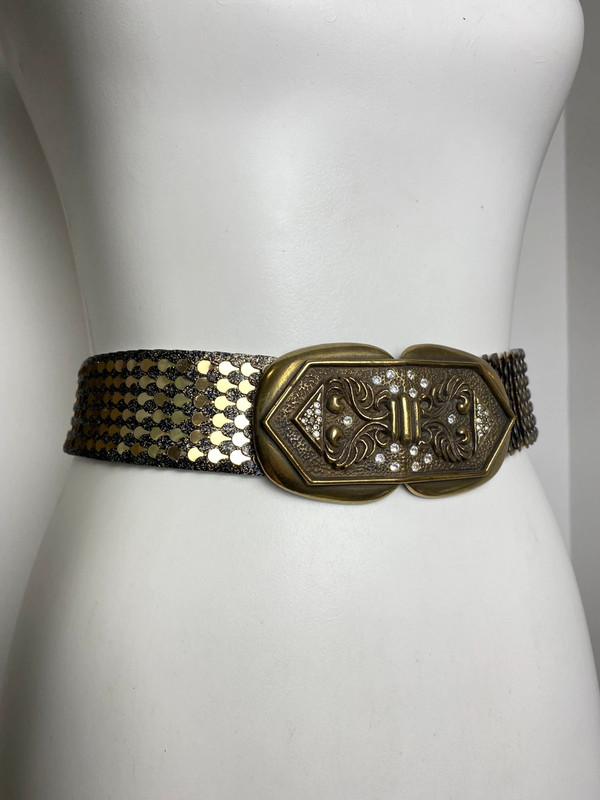 Vintage-Stil Schuppengürtel mit Metall-Schnalle und Rhinestones von Vintage Love