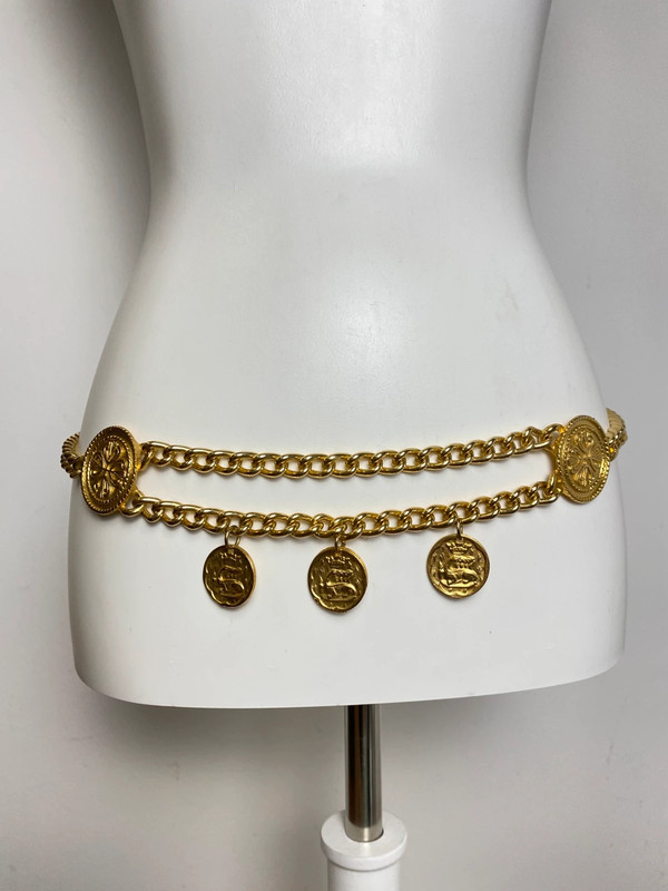 Vintage Leder Gürtel mit Münzen und Anhängern von Vintage Love