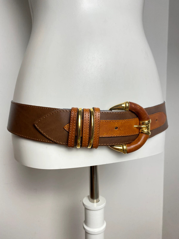 Vintage Love Breit Leder Gürtel mit Goldschnalle und mehreren Riemen