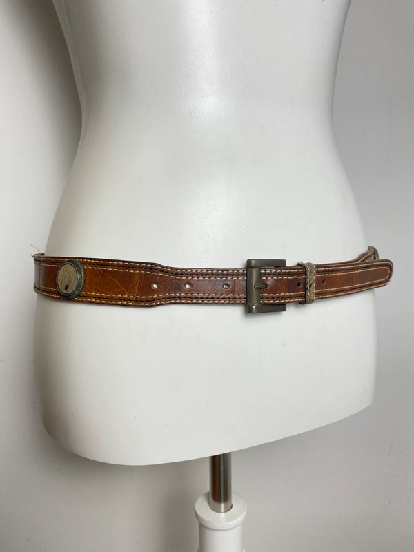 Vintage Ledergürtel in Braun mit Country-Design, Marke Vintage Love, Größe 85