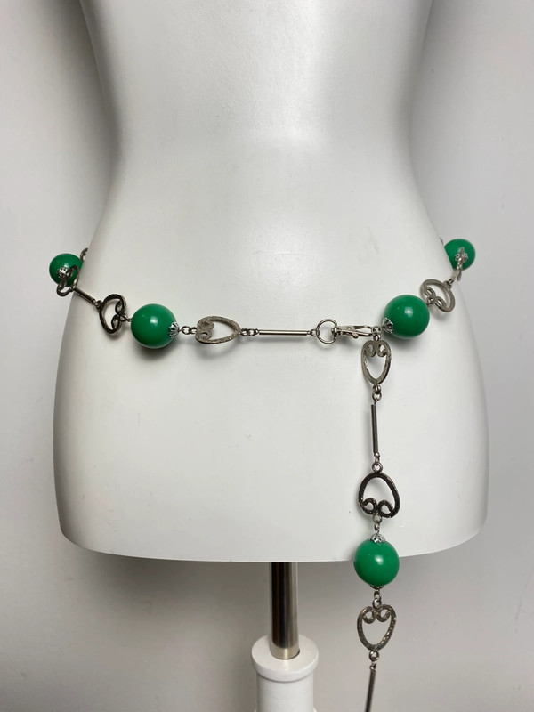 Vintage Love Y2K Stil, Perlen- und Herzketten Gürtel