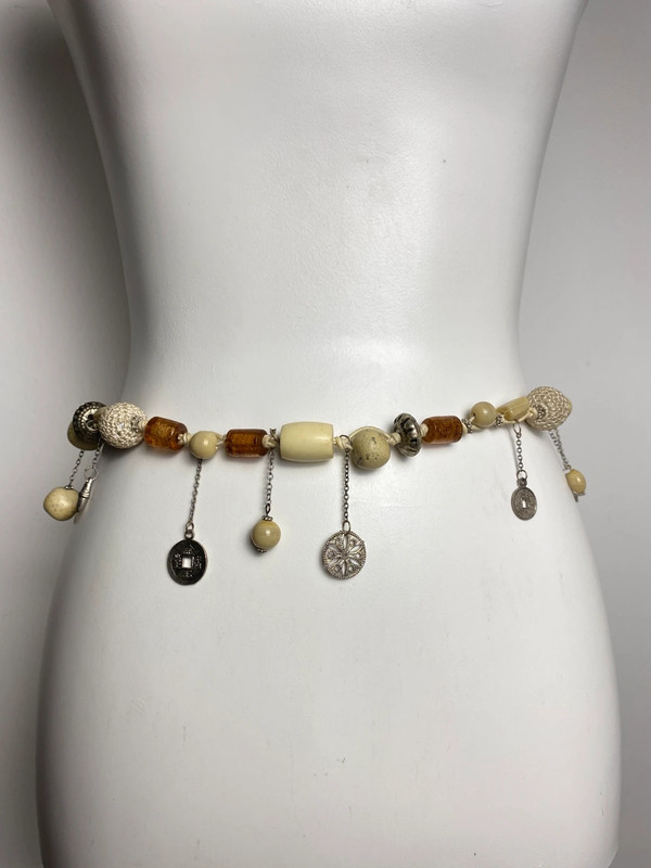 Vintage Love Y2K Stil Perlen- und Kettengürtel mit Beaded Details