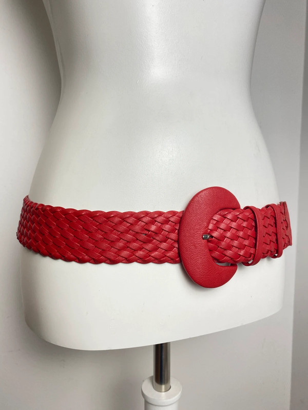 Vintage Flechtgürtel aus Leder mit großer Schlaufe