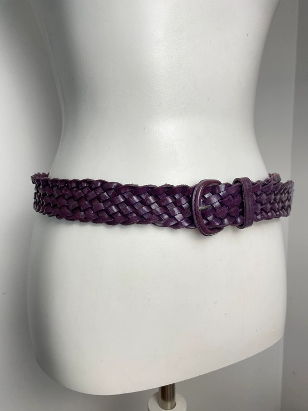 Purple Leather Braid Belt