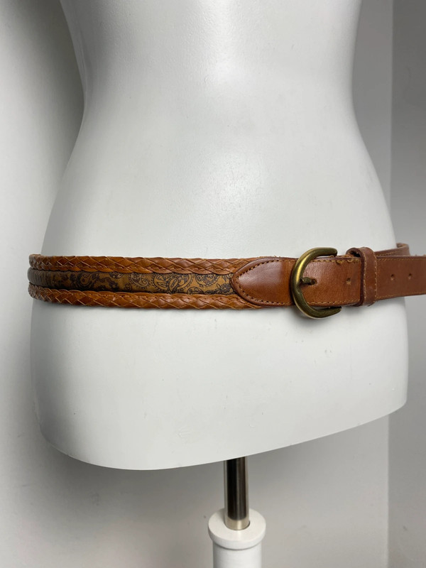 Vintage Ledergürtel in Braun mit Paisley-Muster